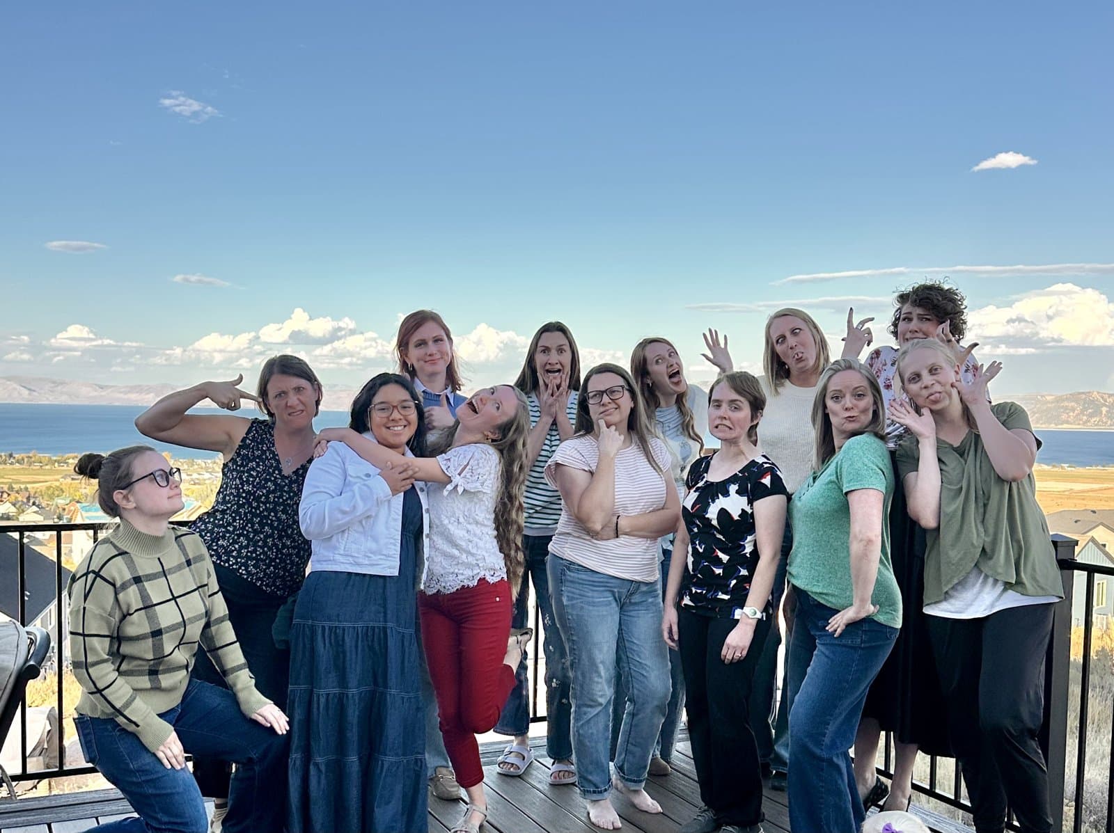 Story Sisters retreat silly group photo